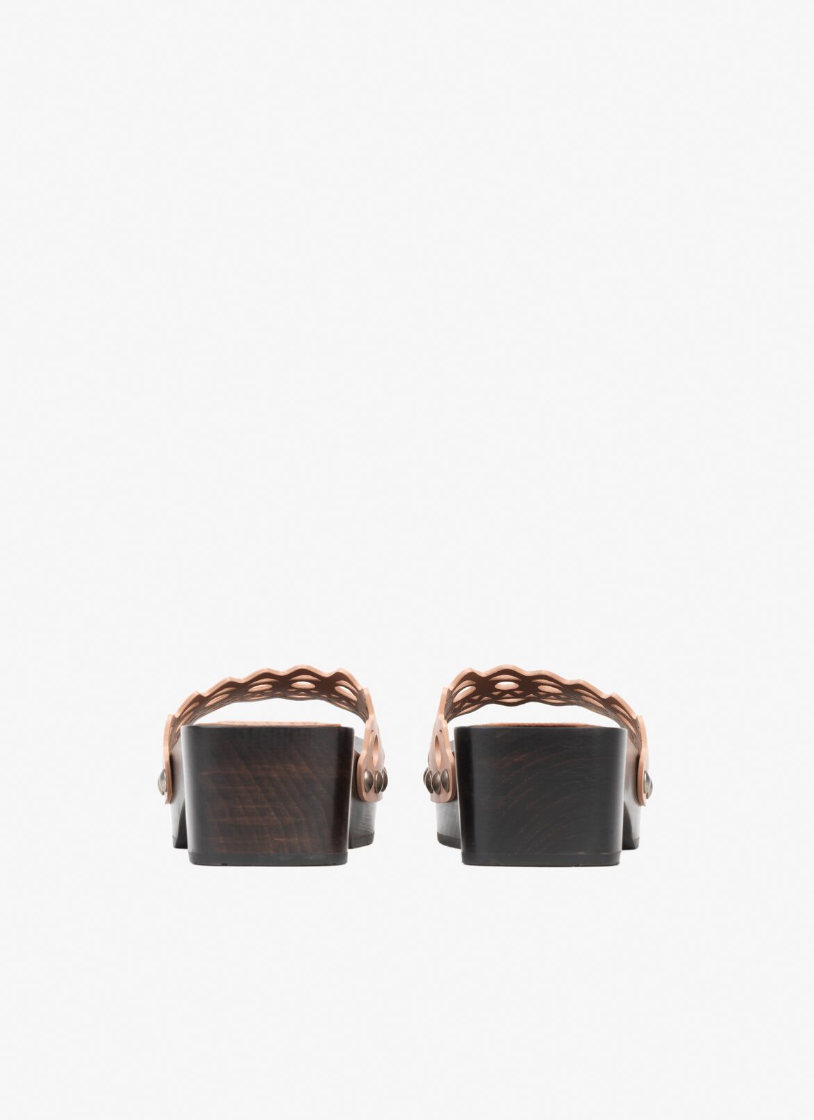 Wooden flat clog ALAÏA BLUSH WOODEN FLAT CLOG